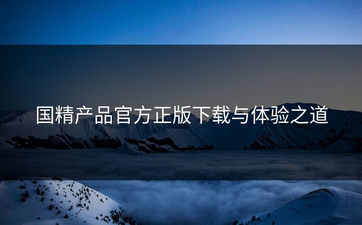 国精产品官方正版下载与体验之道 国精产品官方正版下载与体验之道