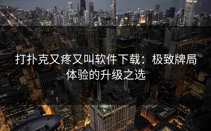 打扑克又疼又叫软件下载：极致牌局体验的升级之选